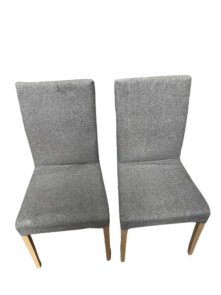 Paire de chaises de salle à manger en tissu gris - Charles VII Hanin